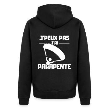 J'Peux pas j'ai Parapente - Veste à capuche bio Premium Unisexe - noir - Dos - Nico (187cm)