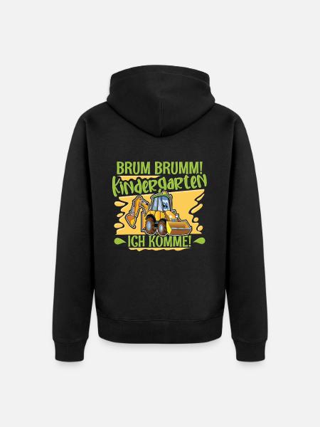 Kindergarten Bagger - Unisex Premium Bio Zip Hoodie - Schwarz