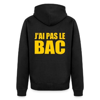 jai pas le bac - Veste à capuche bio Premium Unisexe - noir - Dos - Nico (187cm)