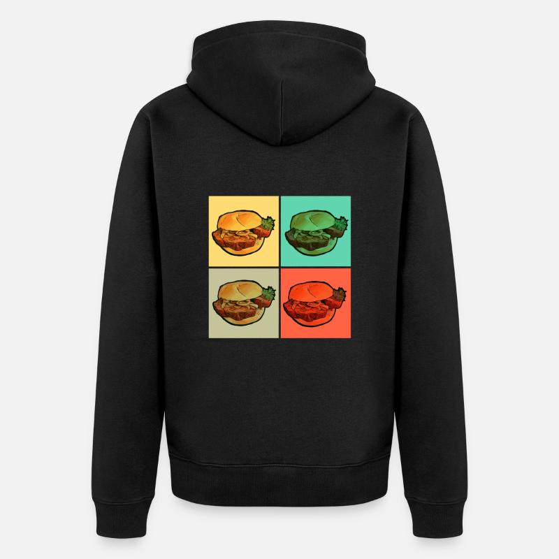 Leberkas Fleischkäse Brötchen - Unisex Premium Bio Zip Hoodie - Schwarz
