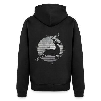 Roe deer - Unisex Premium Organic Zip Hoodie - black - Back - Nico (187cm)