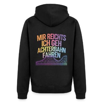 Roller Coaster Amusement Park Roller Coaster - Unisex Premium Organic Zip Hoodie - black - Back - Nico (187cm)