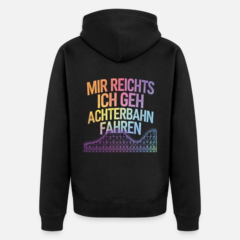 Achterbahn Freizeitpark Roller Coaster - Unisex Premium Bio Zip Hoodie - Schwarz