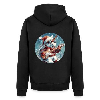 Guitare Rocker de Noël Licorne - Veste à capuche bio Premium Unisexe - noir - Dos - Nico (187cm)