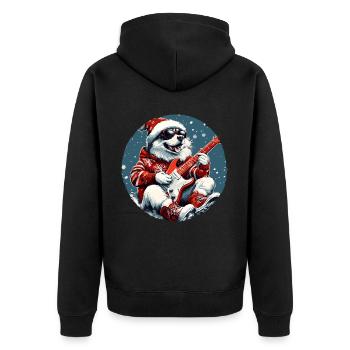 Husky Dog Noël Rocker Guitare - Veste à capuche bio Premium Unisexe - noir - Dos - Nico (187cm)