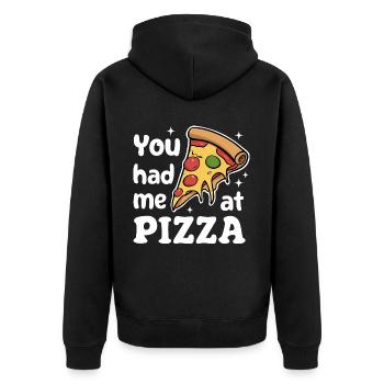 Pizza Italie Restauration rapide - Veste à capuche bio Premium Unisexe - noir - Dos - Nico (187cm)