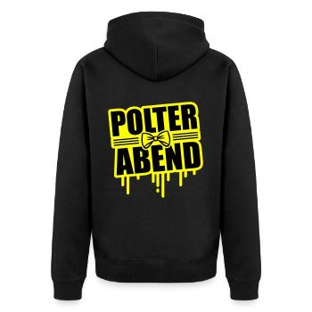 Polterabend Junggesellenabschied - Unisex Premium Bio Zip Hoodie - Schwarz - Hinten - Nico (187cm)