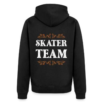 Skater Crew - Unisex Premium Bio Zip Hoodie - Schwarz - Hinten - Nico (187cm)