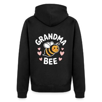 Honigbiene Imker Bienen Biene - Unisex Premium Bio Zip Hoodie - Schwarz - Hinten - Nico (187cm)