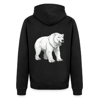 Polar Bear Animal - Unisex Premium Organic Zip Hoodie - black - Back - Nico (187cm)