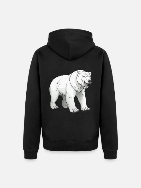 Polar Bear Animal - Unisex Premium Organic Zip Hoodie - black