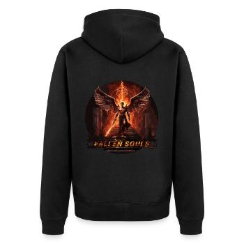 Angel - Unisex Premium Organic Zip Hoodie - black - Back - Nico (187cm)