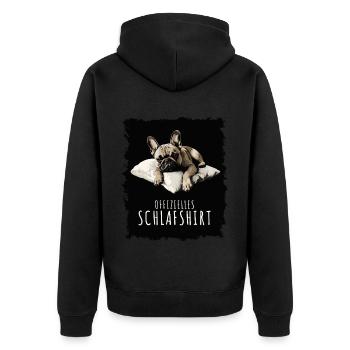 Chemise de nuit officielle Bouledogue français - Veste à capuche bio Premium Unisexe - noir - Dos - Nico (187cm)