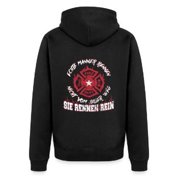 Firefighter fire fire engine fire truck - Unisex Premium Organic Zip Hoodie - black - Back - Nico (187cm)