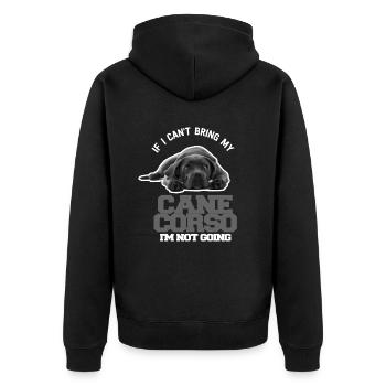 Cane Corso Hund Hündchen Hunderasse Geschenk Idee - Unisex Premium Bio Zip Hoodie - Schwarz - Hinten - Nico (187cm)