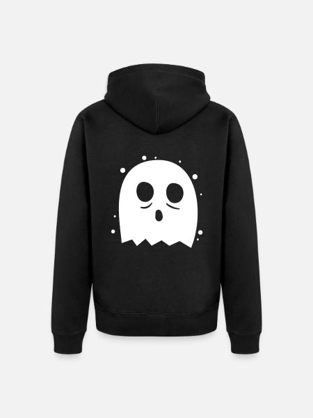 ghost - Unisex Premium Organic Zip Hoodie - black