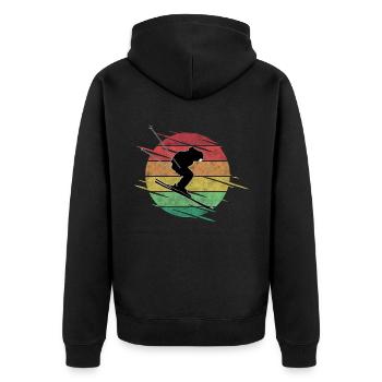 Skier - Unisex Premium Organic Zip Hoodie - black - Back - Nico (187cm)