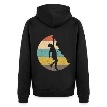 Climbing Climbing Mountaineering Climbing wall - Unisex Premium Organic Zip Hoodie - black - Back - Nico (187cm)