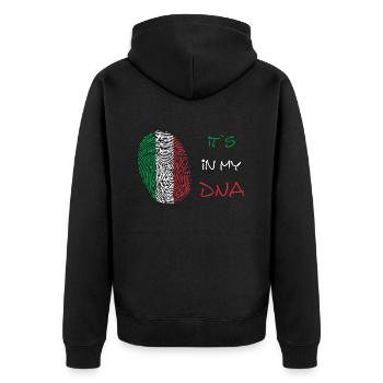 Italy Dna flag of italy Italien - Unisex Premium Bio Zip Hoodie - Schwarz - Hinten - Nico (187cm)