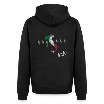 Italy italy - Unisex Premium Bio Zip Hoodie - Schwarz - Hinten - Nico (187cm)