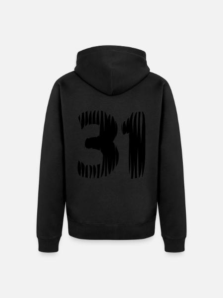 31 number jersey - Unisex Premium Organic Zip Hoodie - black