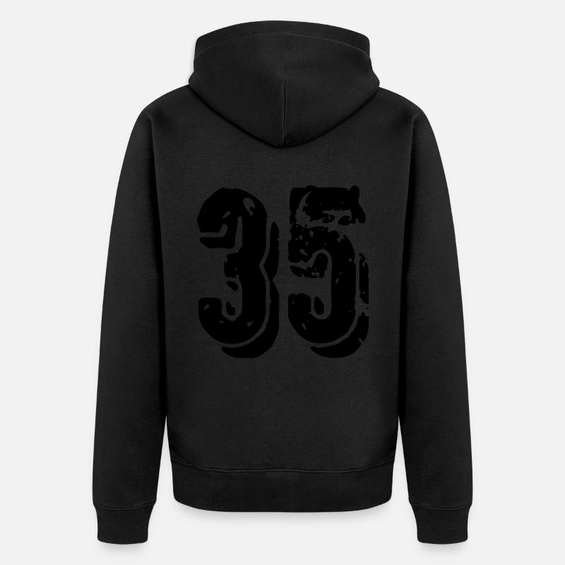 Maillot à 35 chiffres - Veste à capuche bio Premium Unisexe - noir