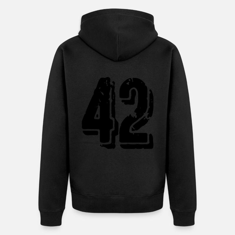 Maillot à 42 numéros - Veste à capuche bio Premium Unisexe - noir