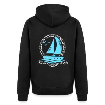 Voilier Corde de bateau Sailing Boater Sailor - Veste à capuche bio Premium Unisexe - noir - Dos - Nico (187cm)