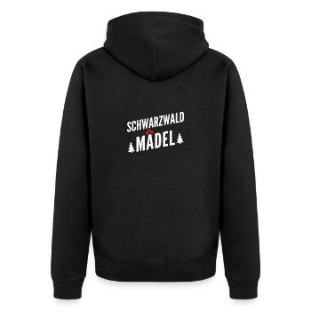 Schwarzwaldmädel - Unisex Premium Bio Zip Hoodie - Schwarz - Hinten - Nico (187cm)