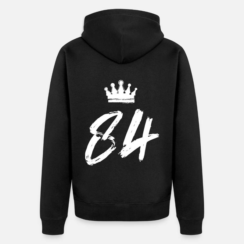 84 Couronne numérique - Veste à capuche bio Premium Unisexe - noir