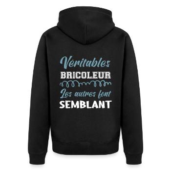 Véritable bricoleur niveau - Veste à capuche bio Premium Unisexe - noir - Dos - Nico (187cm)