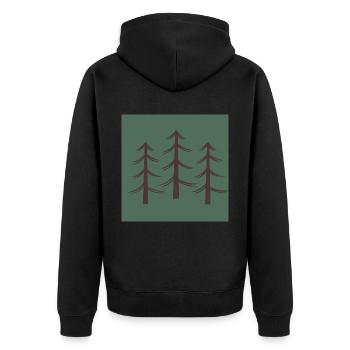 Trees on the breast - Unisex Premium Organic Zip Hoodie - black - Back - Nico (187cm)
