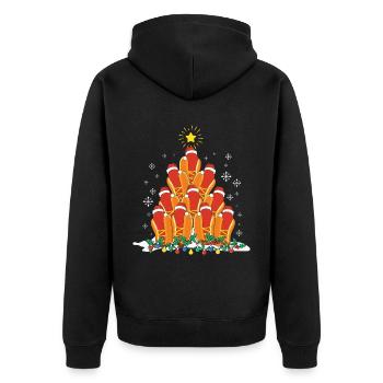 Hot Dog Fast Food Tree Christmas Tree - Unisex Premium Bio Zip Hoodie - Schwarz - Hinten - Nico (187cm)