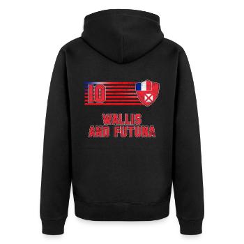 Équipe de Wallis-et-Futuna de football - Veste à capuche bio Premium Unisexe - noir - Dos - Nico (187cm)
