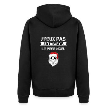 Bonnet du Père Noël - Veste à capuche bio Premium Unisexe - noir - Dos - Nico (187cm)