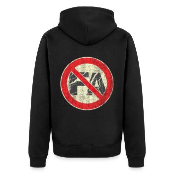 Gegen Faschismus FA - Unisex Premium Bio Zip Hoodie - Schwarz - Hinten - Nico (187cm)