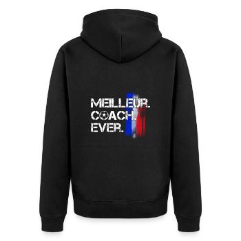 Meilleur coach ever. Football - Veste à capuche bio Premium Unisexe - noir - Dos - Nico (187cm)