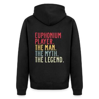 Euphonium Euphoniste Papa Proverbes Drôle - Veste à capuche bio Premium Unisexe - noir - Dos - Nico (187cm)