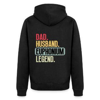 Euphonium Euphoniste Papa Proverbes Drôle - Veste à capuche bio Premium Unisexe - noir - Dos - Nico (187cm)
