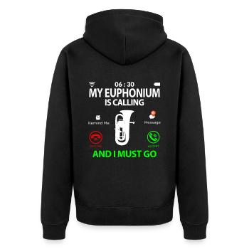 Euphonium Euphoniumspieler Sprüche Lustige Witzig - Unisex Premium Bio Zip Hoodie - Schwarz - Hinten - Nico (187cm)