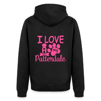 Patterdale Terrier Maman Maman Maîtresse J’aime mon - Veste à capuche bio Premium Unisexe - noir - Dos - Nico (187cm)