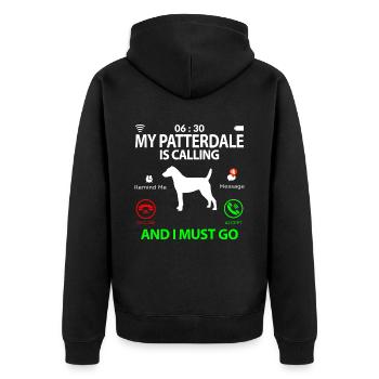 Patterdale Terrier dit drôle d’humour drôle - Veste à capuche bio Premium Unisexe - noir - Dos - Nico (187cm)