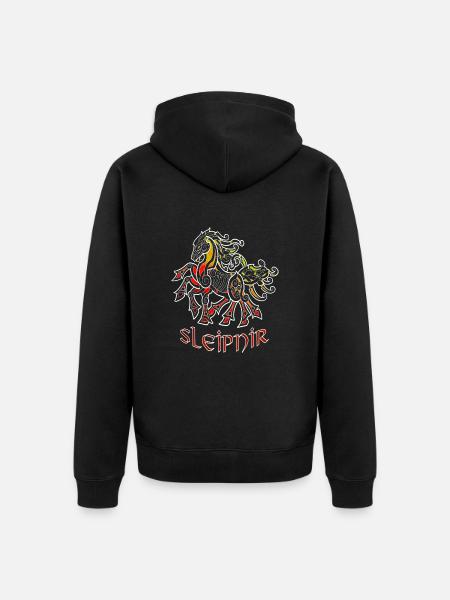 Sleipnir-Pferd Nordische Mythologie Wikinger - Unisex Premium Bio Zip Hoodie - Schwarz