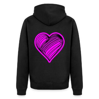 Symbole du cœur Amour - Veste à capuche bio Premium Unisexe - noir - Dos - Nico (187cm)