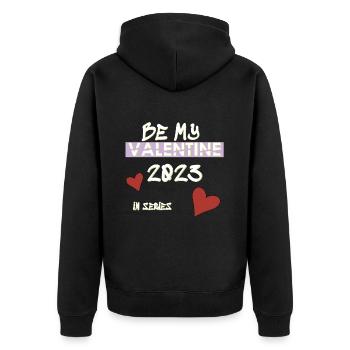 BE MY VALENTINE, Saint-Valentin - Veste à capuche bio Premium Unisexe - noir - Dos - Nico (187cm)