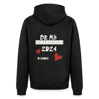 BE MY VALENTINE, Saint-Valentin - Veste à capuche bio Premium Unisexe - noir - Dos - Nico (187cm)