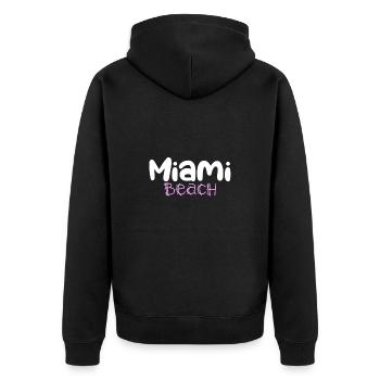 MIAMI beach - Veste à capuche bio Premium Unisexe - noir - Dos - Nico (187cm)