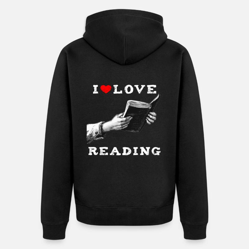 J’adore lire - Veste à capuche bio Premium Unisexe - noir