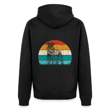 Kerry Blue Terrier Dog Vintage Retro - Unisex Premium Organic Zip Hoodie - black - Back - Nico (187cm)