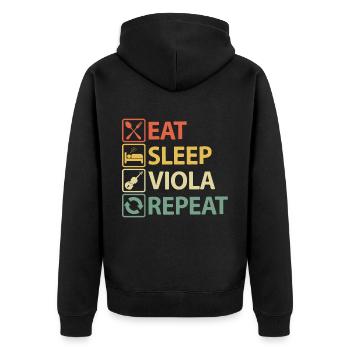 Alto Violon Dictons drôles drôles - Veste à capuche bio Premium Unisexe - noir - Dos - Nico (187cm)